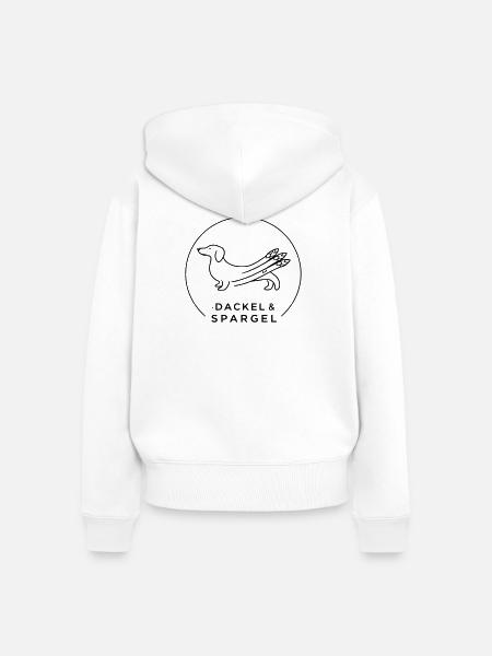 dackel und spargel - Frauen Premium Bio Zip Hoodie - Weiß