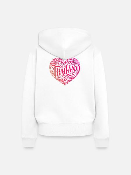 Thailand Herz - Frauen Premium Bio Zip Hoodie - Weiß