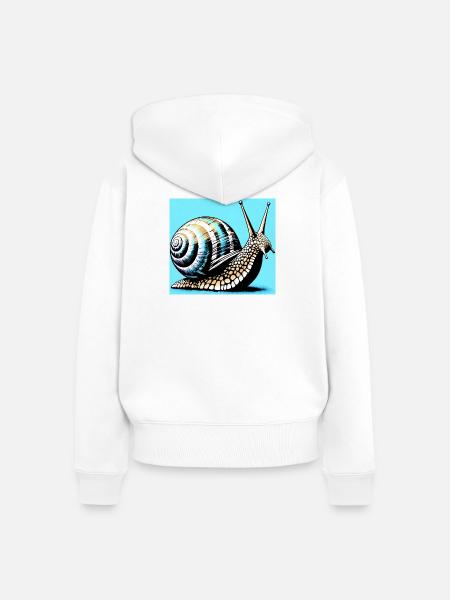 Schnecke - Frauen Premium Bio Zip Hoodie - Weiß