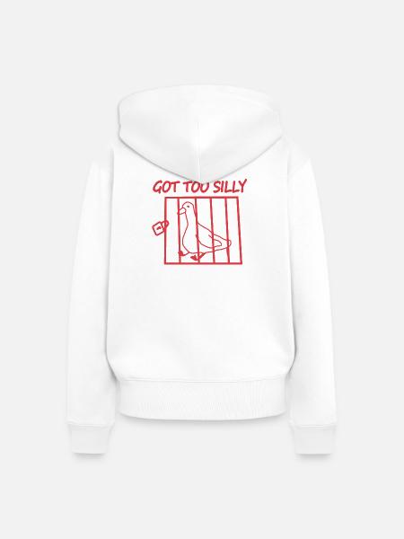 Zu dummer Vogel im Käfig - Frauen Premium Bio Zip Hoodie - Weiß