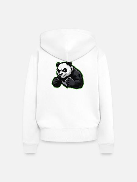 panda-esports - Frauen Premium Bio Zip Hoodie - Weiß