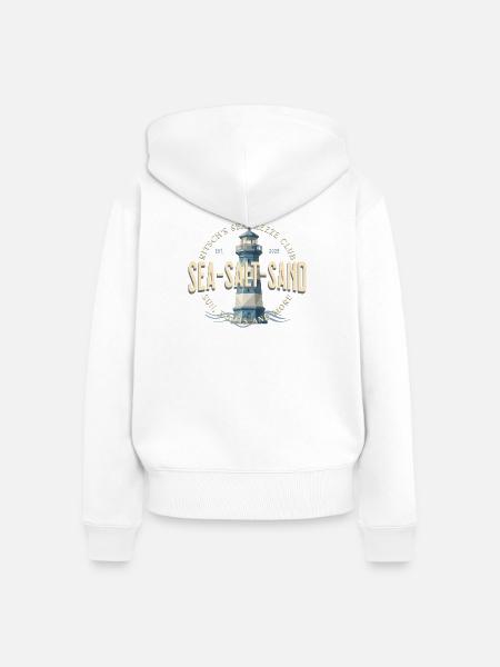 Leuchtturm Surf Seebrise Club - Frauen Premium Bio Zip Hoodie - Weiß