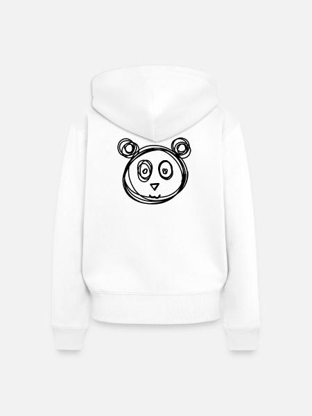 Panda handgezeichnet - Frauen Premium Bio Zip Hoodie - Weiß