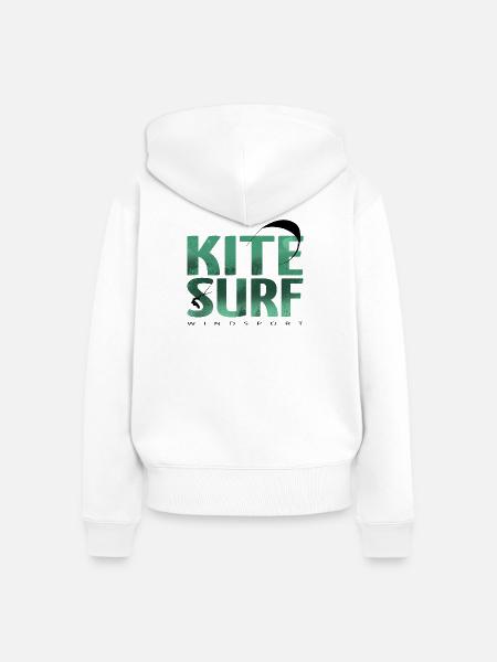 KITESURF 2021 grün - Frauen Premium Bio Zip Hoodie - Weiß