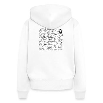 40 ans pour les profs de maths et les geeks en maths - Sweat à capuche zippé Premium bio Femme - blanc - Dos - AI Model Female 172 light (172cm)