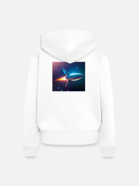 Raketenflug - Frauen Premium Bio Zip Hoodie - Weiß