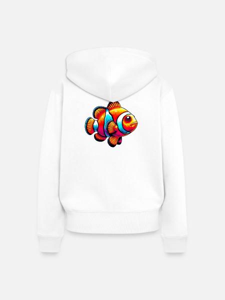 Clownfisch - Frauen Premium Bio Zip Hoodie - Weiß