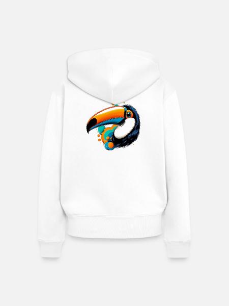 Tukan - Frauen Premium Bio Zip Hoodie - Weiß