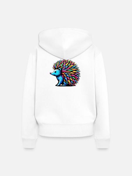 Igel - Frauen Premium Bio Zip Hoodie - Weiß