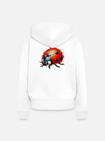 Marienkäfer - Frauen Premium Bio Zip Hoodie - Weiß
