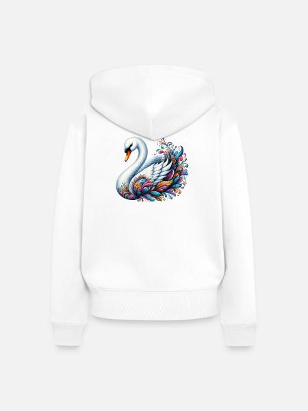 Schwan - Frauen Premium Bio Zip Hoodie - Weiß