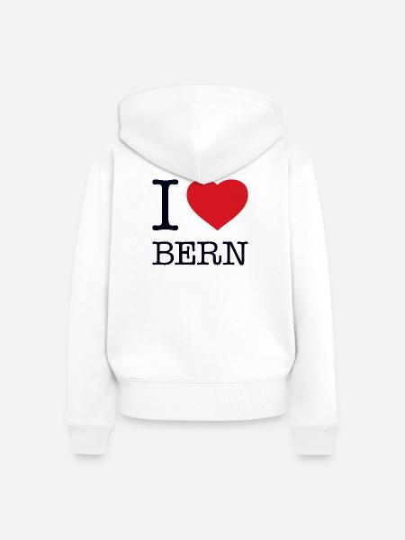 I LOVE BERN - Frauen Premium Bio Zip Hoodie - Weiß