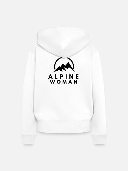 ALPINE WOMAN - Frauen Premium Bio Zip Hoodie - Weiß