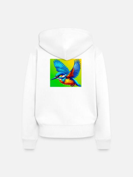 Eisvogel - Frauen Premium Bio Zip Hoodie - Weiß