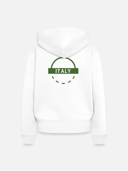 Italiengrünes Emblem - Frauen Premium Bio Zip Hoodie - Weiß