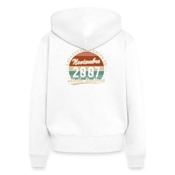 November 2007 Vintage Retro Geburtstag - Frauen Premium Bio Zip Hoodie - Weiß - Hinten - AI Model Female 172 light (172cm)