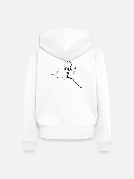 Läuferin - Frauen Premium Bio Zip Hoodie - Weiß