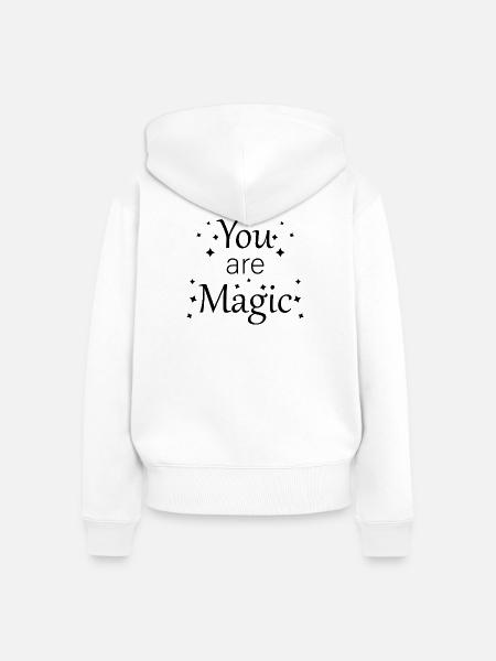 Du bist magisch - Frauen Premium Bio Zip Hoodie - Weiß