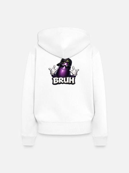 Aubergine Bruh Cool Kids Kinder  - Frauen Premium Bio Zip Hoodie - Weiß