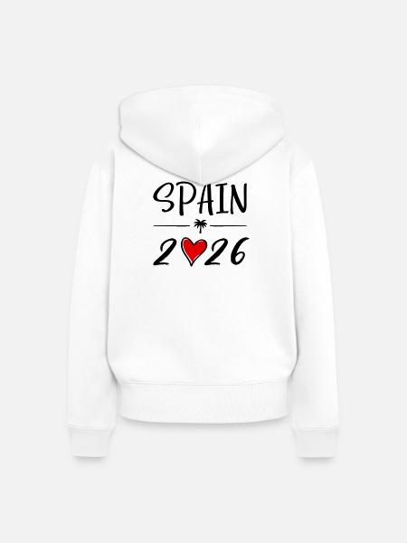 Spain 2026 - Frauen Premium Bio Zip Hoodie - Weiß