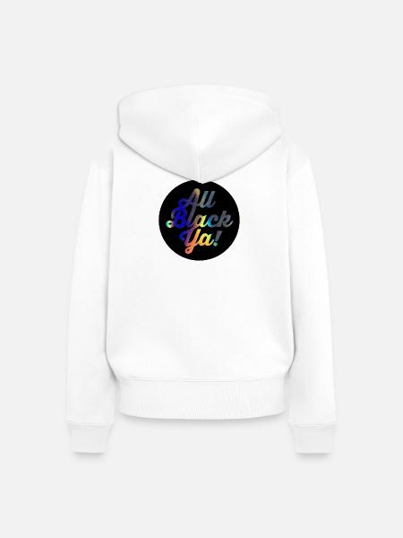 All Black Ya Farbverlauf Script - Frauen Premium Bio Zip Hoodie - Weiß