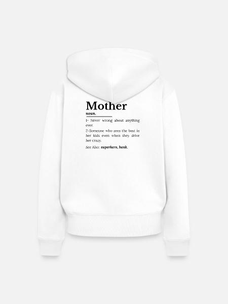 Mutterdefinition - Frauen Premium Bio Zip Hoodie - Weiß