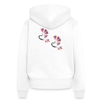 Vogel Bird - Sweat à capuche zippé Premium bio Femme - blanc - Dos - AI Model Female 172 light (172cm)