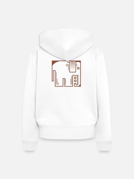 Elefant - Frauen Premium Bio Zip Hoodie - Weiß
