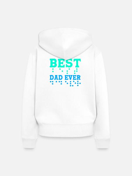 Blind Blindenschrift Braille - Frauen Premium Bio Zip Hoodie - Weiß