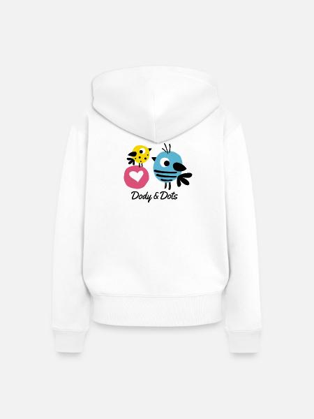 Dody und Dots- Mycolourdots - Frauen Premium Bio Zip Hoodie - Weiß