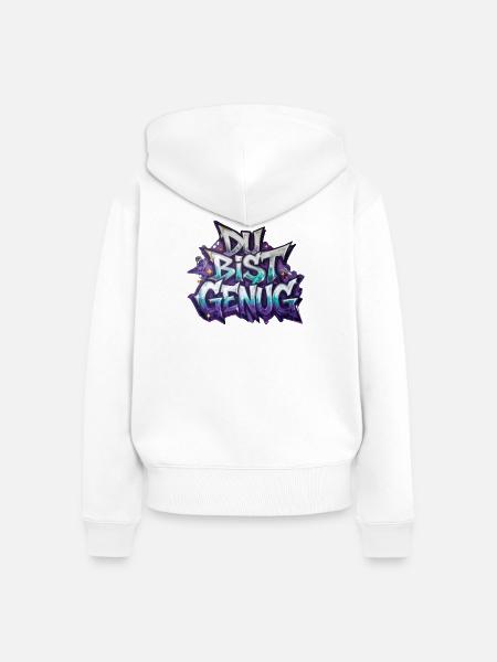DU BIST GENUG - Frauen Premium Bio Zip Hoodie - Weiß