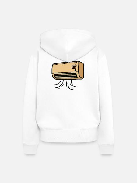 AC Retro-Cartoon mit Pfoten - Frauen Premium Bio Zip Hoodie - Weiß