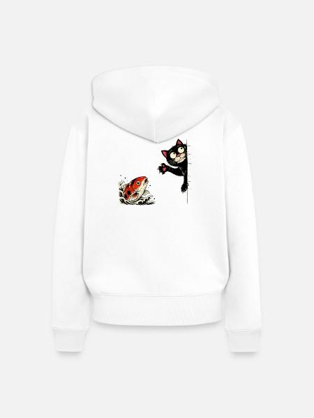Koi Fische Kois-Karpfen KOI-KATZE Koi - Frauen Premium Bio Zip Hoodie - Weiß