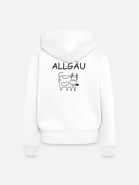 Allgäu Kuh - Frauen Premium Bio Zip Hoodie - Weiß