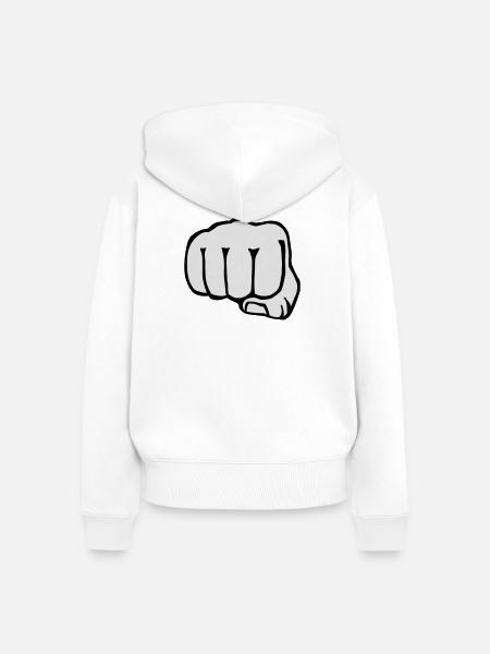 Bruder - Faust - Boxen - Freunde - Freundschaft - Frauen Premium Bio Zip Hoodie - Weiß