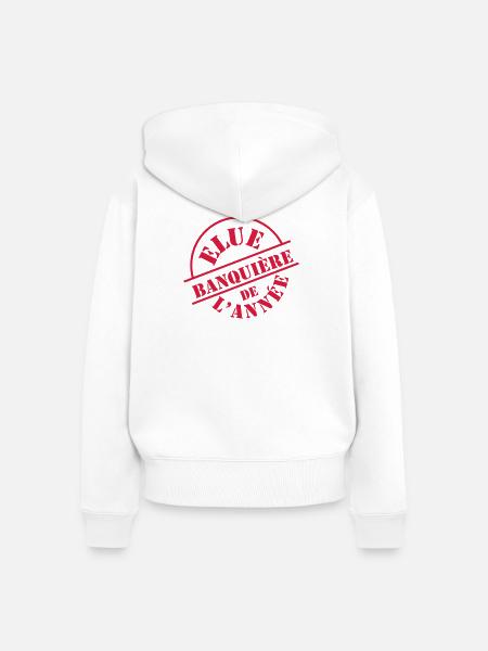 Banquière - Frauen Premium Bio Zip Hoodie - Weiß