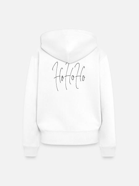 HoHoHo - Frauen Premium Bio Zip Hoodie - Weiß