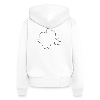 Contour du cercle Lippe - Sweat à capuche zippé Premium bio Femme - blanc - Dos - AI Model Female 172 light (172cm)