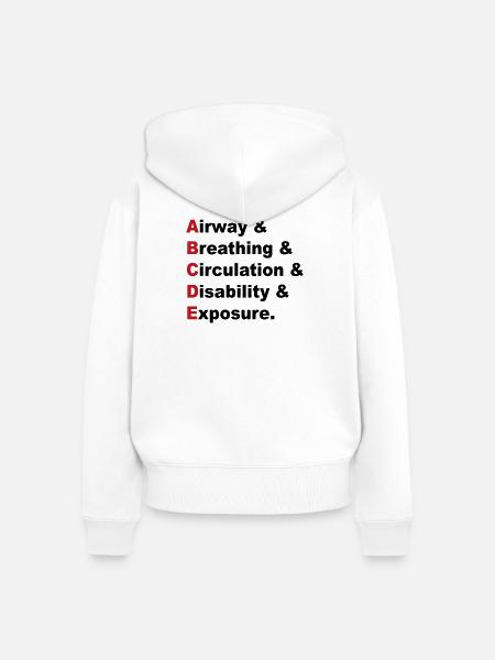 ABCDE Regel - Frauen Premium Bio Zip Hoodie - Weiß