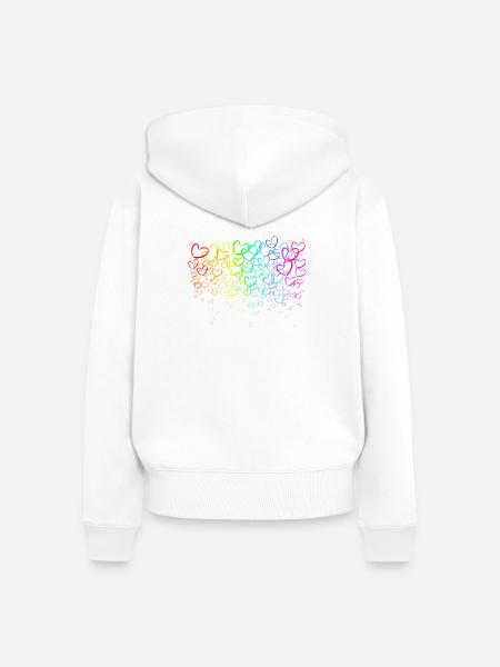 Bogen im Herzen - Frauen Premium Bio Zip Hoodie - Weiß
