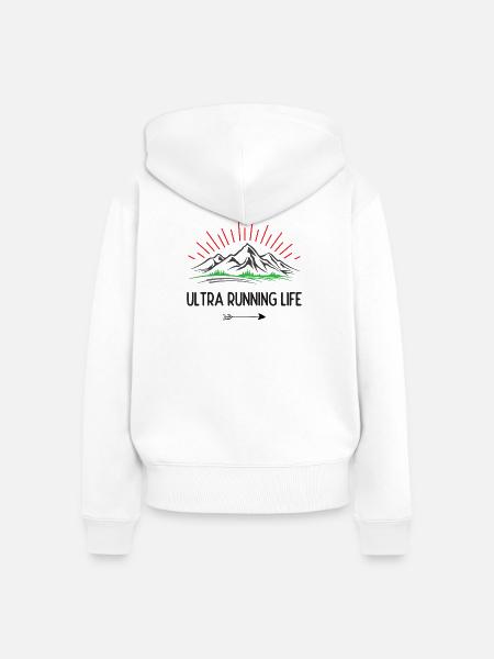Ultra-Laufleben - Frauen Premium Bio Zip Hoodie - Weiß