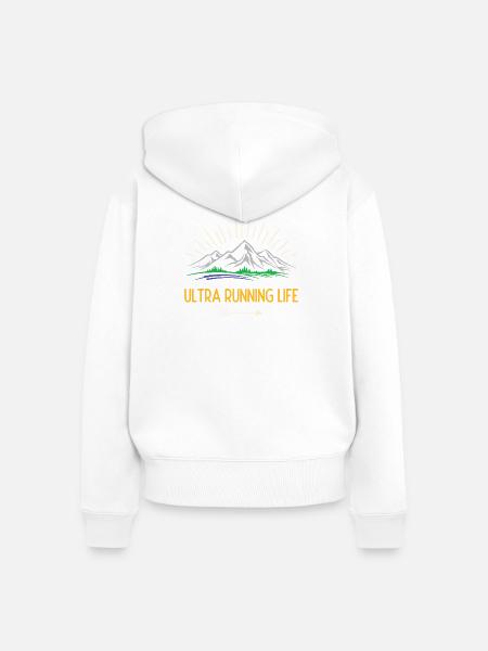 Ultra-Laufleben - Frauen Premium Bio Zip Hoodie - Weiß