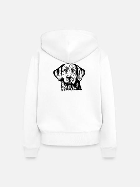Labrador Retriever Portrait - Frauen Premium Bio Zip Hoodie - Weiß