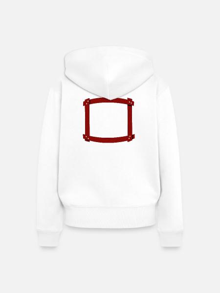 Holzrahmen gewölbt - Frauen Premium Bio Zip Hoodie - Weiß