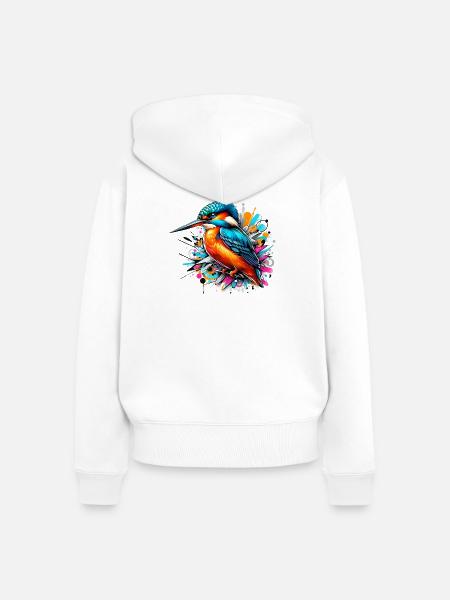 Eisvogel - Frauen Premium Bio Zip Hoodie - Weiß