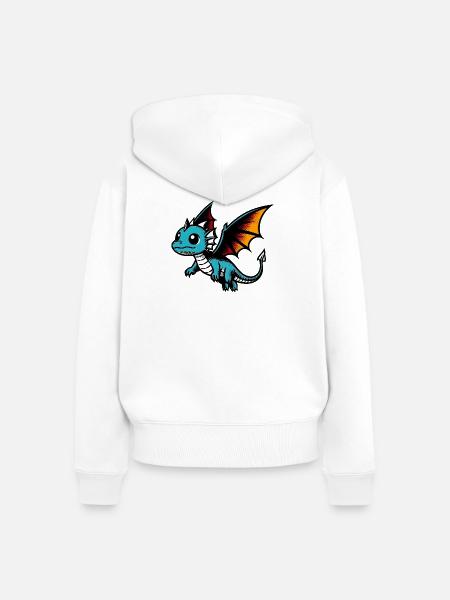 Drache - Frauen Premium Bio Zip Hoodie - Weiß