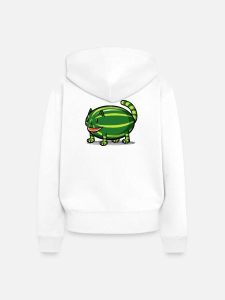 Catermelon - Frauen Premium Bio Zip Hoodie - Weiß