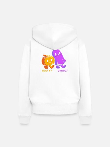 Halloween Gender Reveal - Frauen Premium Bio Zip Hoodie - Weiß