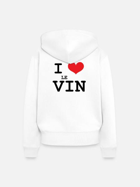 Ich liebe Wein / Alkohol - Frauen Premium Bio Zip Hoodie - Weiß