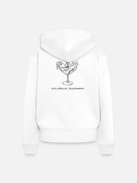 Weihnachts-Cocktail im Glas - Frauen Premium Bio Zip Hoodie - Weiß
